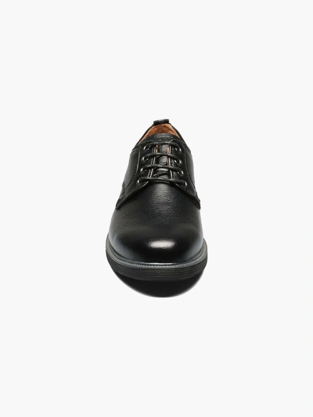 Boys Florsheim Supacush Jr. Plain Toe Oxford in Black Leather. 16630 007